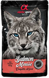 Alpha Spirit Wet Food for Adult Cats with Salmon and Pumpkin Grain Free & Gluten Free 85gr
