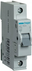 Pole Automatic Overcurrent Circuit Breaker Hager 1p C 10a 6ka Ac Mcn110e