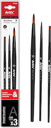 Artix Set de Pensule de Pictură Pp280 Negru 3 Buc 8435464128571 Artix Set de Pensule de Pictură Pp280 Negru 3 Buc 8435464128571