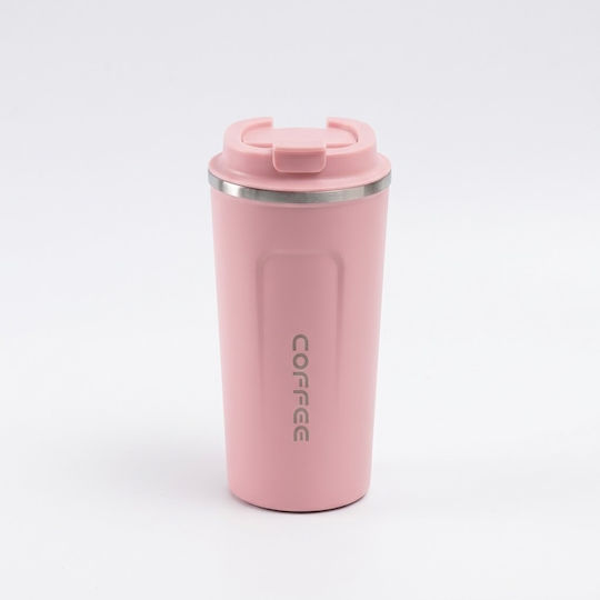 SPV Thermosflasche Rostfreier Stahl 510ml Rosa mit Stroh