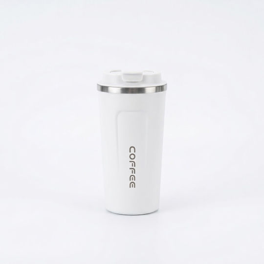 SPV SPV Thermosflasche Rostfreier Stahl 510ml Weiß mit Stroh