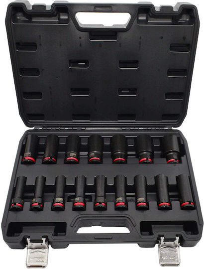 AWTools Steckdosen Lange mit Rahmen Gastgeber 1/2" Set 16Stücke