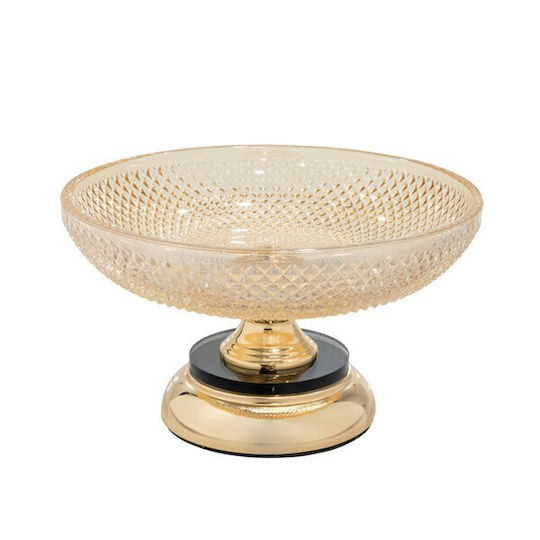 Dekorative Schale Glas Gold 25x25x4cm