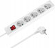 Rebel Power Strip 5 Sockets with Switch and 5m Cable France (Type E)
