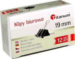 Titanum Metallische Büroklammern 19mm Schwarze 12 Stück