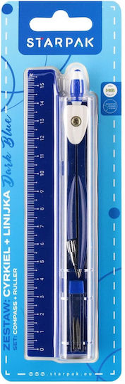 Starpak Metallischer Markierungskompass mit Nadel mit Bleistift Tipps für den Austausch Blau