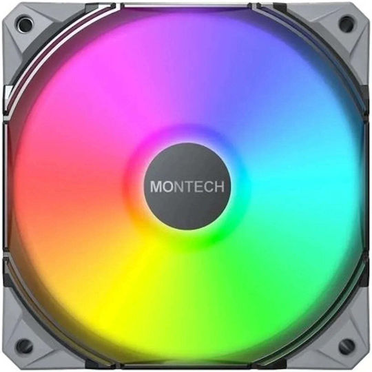 Montech E28 ARGB Gehäuselüfter 76,2mm (2000rpm / 85,09cfm) mit Verbindung 3-polig 3 Stück
