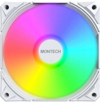 Montech E28 ARGB Gehäuselüfter 120mm (2000rpm / 85,09cfm) mit ARGB Beleuchtung und Verbindung 4-Pin PWM 3 Stück Weiße