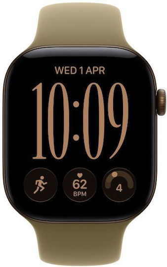 Apple Watch Series 12 Aluminum 42mm Waterproof with Heart Rate Monitor (Dark Bronze Aluminum with Olive Sport Band - M/L)