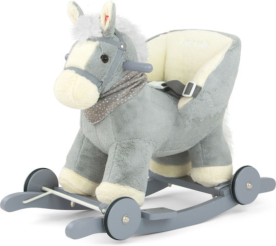 Milly Mally Polly Разклатваща се Играчка Конче за 12+ Месеца със Звуци за Тегло До 30kg Сив