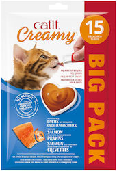 Catit Creamy Premium Treat Cats Salmon Prawn 15x10g Pet Supplies