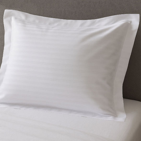Hotel-Kissenbezug Gestreift aus Baumwolle und Polyester 70x52cm