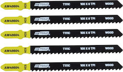 Awtools Stichsägeblätter 100mm T111c Holz 5 Stück