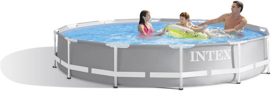 Intex Prism Frame Runde Schwimmbecken PVC 4485lt mit Metallic-Rahmen Graue