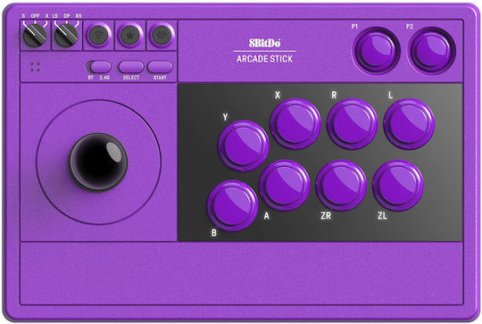8Bitdo Arcade Stick 2.4G Controller Pc & Ns Purple