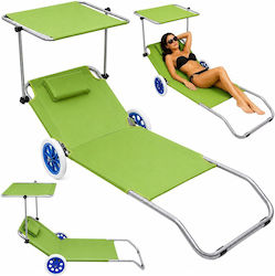 Lean Toys Foldable Green Aluminum Beach Sunbed