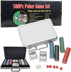 Lean Toys Комплект 500 покер марки 11.5gr в куфарче с 5 покер карти