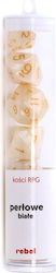 Rebel Set of Pearl Dice RPG White Rebel Set of Pearl Dice RPG White