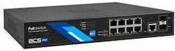 BCS BCS-B-SP08G-2SFP-M Managed L2 PoE+ Switch with 8 Gigabit (1Gbps) Ethernet Ports and 2 SFP Ports