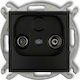 Terminal TV-Antenna Socket Rtv Karlik Mini 2db Black Matt 12mg2k