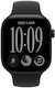 Apple Apple Watch Series 12 Cellular Алуминиев Водоустойчив 46 мм с Пулсомер (Черен алуминий с черна спортна каишка - M/L)