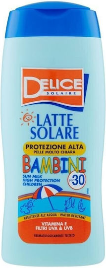 Delice Solaire Late Solare SPF30 Waterproof Emulsie de Protecție Solară pentru Copii pentru Față & Corp 250ml