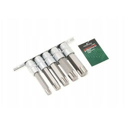 Rockforce Комплект Ключови Гайки-Bit Torx 1/2'' 5 Бройки T60-T100 Дължина 100мм Rockforce Комплект Ключови Гайки-Bit Torx 1/2'' 5 Бройки T60-T100 Дължина 100мм