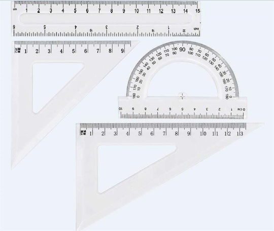 Grand Set Instrumente Geometrice Riglă 15cm