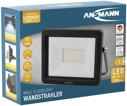 Ansmann Waterproof LED Flood Light 20W Cold White 5000K IP65