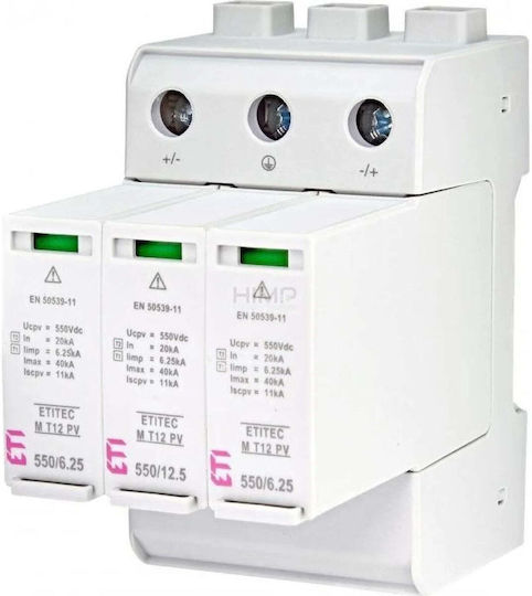 ETI Protecție Împotriva Descărcărilor Electrice La Panoul De Control Tip T1 / T2 Curent Maxim De Descărcare 40kA