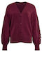 Celestino Cardigan Pentru Femei Broderie Pe Mâneci Burgundia