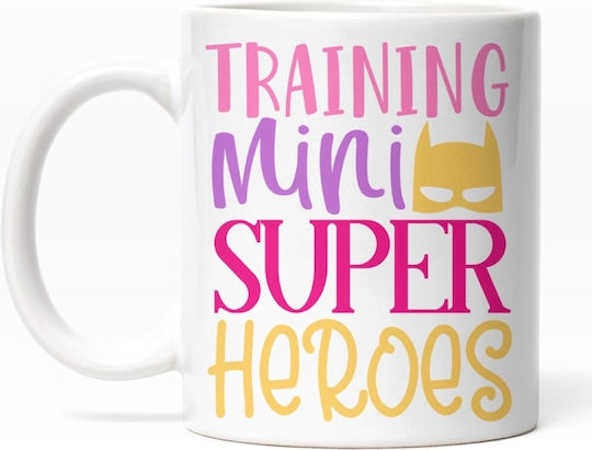 Training Mini Super Heroes Batman Style Mask Super Heroes Cană Ceramică Albă 330ml Personalizată