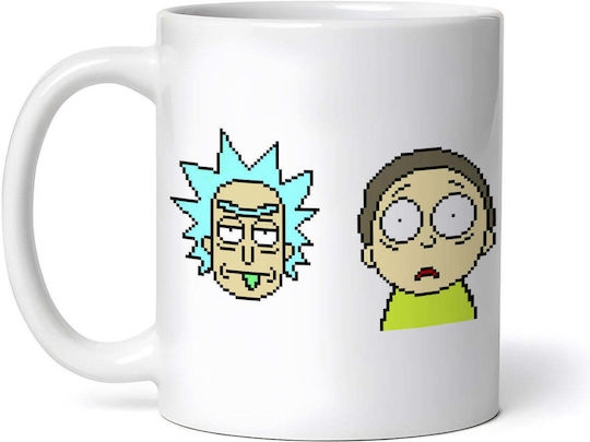 Cana Pixelated Rick And Morty Ceramică Albă 330ml Personalizată