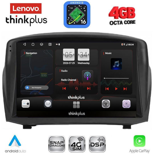 Lenovo Car Audio System for Ford Fiesta 2008-2017 (Bluetooth/USB/WiFi/GPS/Apple CarPlay/Android Auto) with 9" Touch Screen