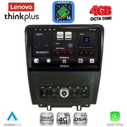 Lenovo Car Audio System for Ford Mustang 2010-2015 (Bluetooth/USB/WiFi/GPS/Apple CarPlay/Android Auto) with 9" Touch Screen