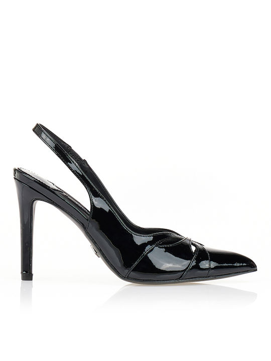 Tsoukalas Pointed Toe Heels in Patent Leather w...
