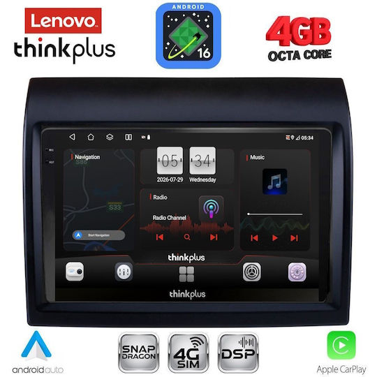 Lenovo Автомобилна Аудио Система за Peugeot Boxer Fiat Ducato Citroen Jumper 2011-2021 (Bluetooth/USB/Wi-Fi/GPS/Apple CarPlay/Android Auto) с Touch Screen 9"