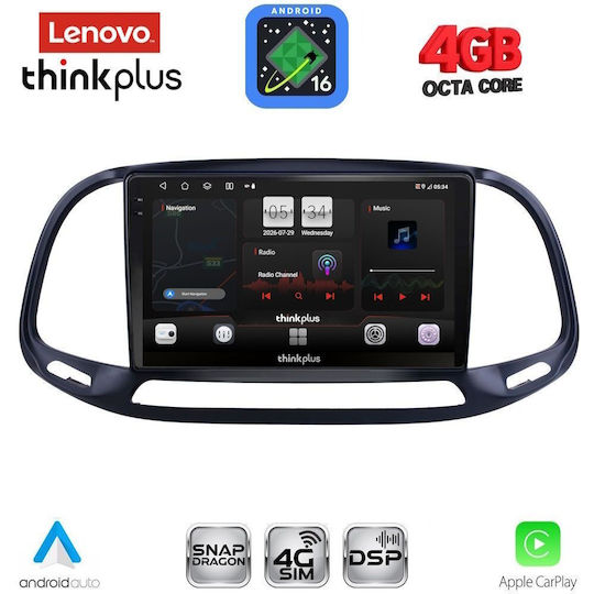 Lenovo Автомобилна Аудио Система за Opel Combo Fiat Doblo 2015-2018 Bluetooth USB Вграден Wi-Fi GPS Apple CarPlay Android Auto с Touch Screen 9"