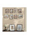 Songmics Wall Mounted Wooden Photo Frame with Brown Frame 10 Pieces