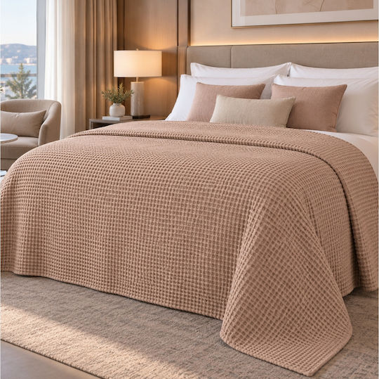 Nicefeelings Piqué Decke Einzeln 170x265cm Beige