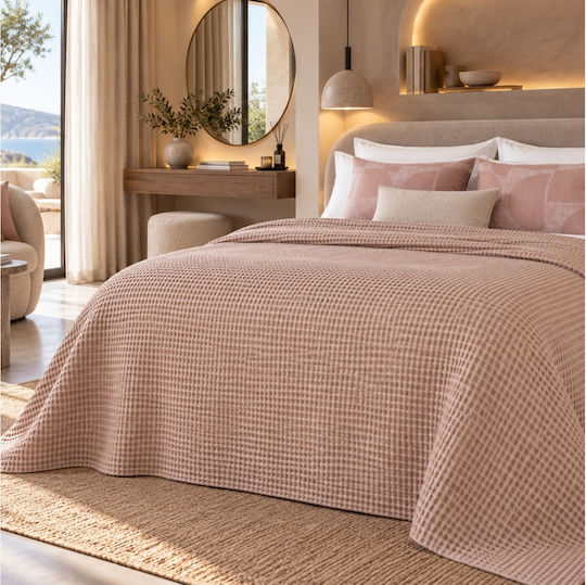 Nicefeelings Piqué Decke King Size 270x265cm Beige