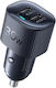 Baseus Primetrip Handy-Autoladegerät 30W mit Anschlüssen: 2xUSB-A 1xType-C Schwarz Farbe