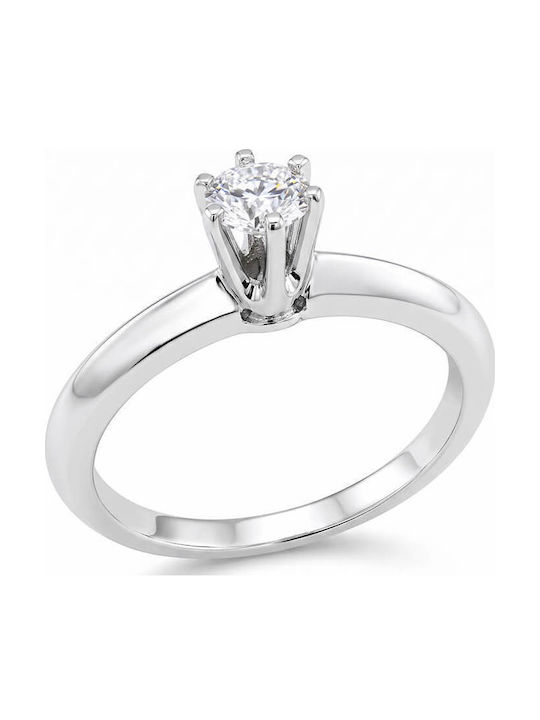 Einzelner Stein aus Weißgold 18K mit Diamant Einzelner Stein aus Weißgold 18K mit Diamant