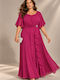 Summer Maxi Dress for Wedding Christening Drape Satin Magenta