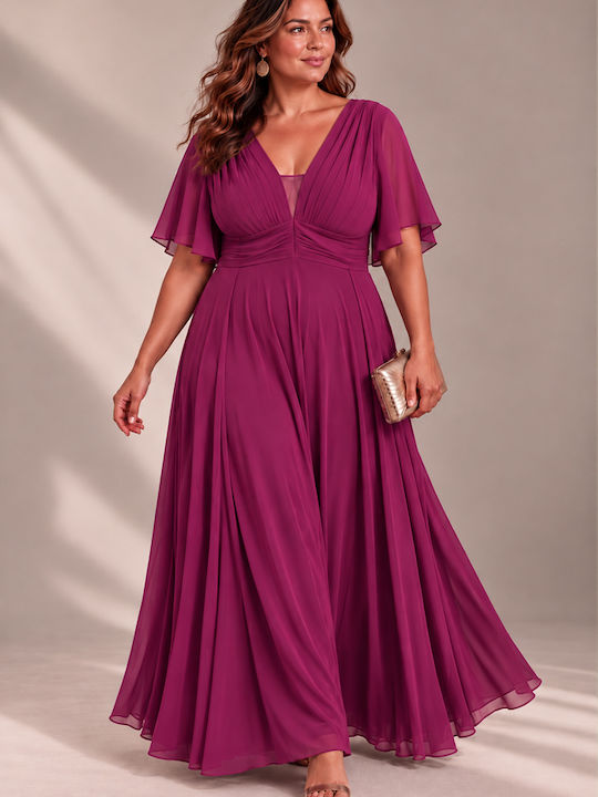 Summer Maxi Dress for Wedding / Christening Magenta