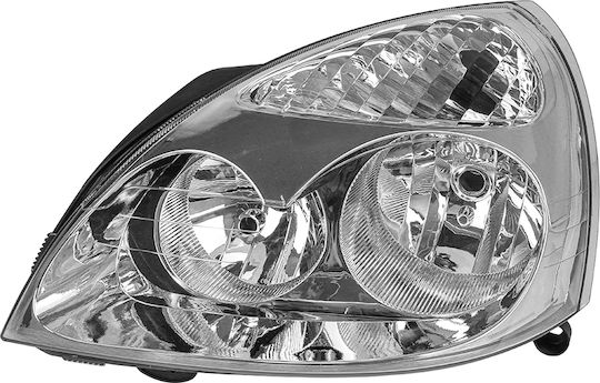 Ляв Фар За Автомобил Renault Clio 2001-2009 Ръчно Регулиране Хромирана Рамка 202257