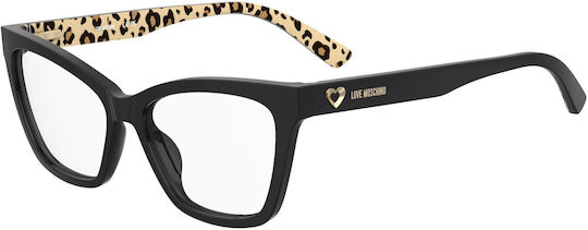 Moschino Moschino Γυναικείος Κοκκάλινος Brillengestelle mit Rezept Πεταλούδα Μαύρος MOL690 807