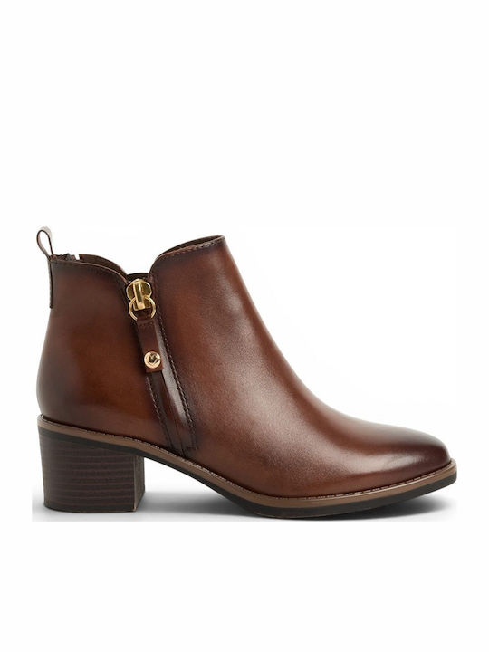 Leather Women's Ankle Boots Tabac Brown