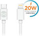 Forever USB-C zu Blitzkabel Kabel 20W Weiß 1m 176GSM106368