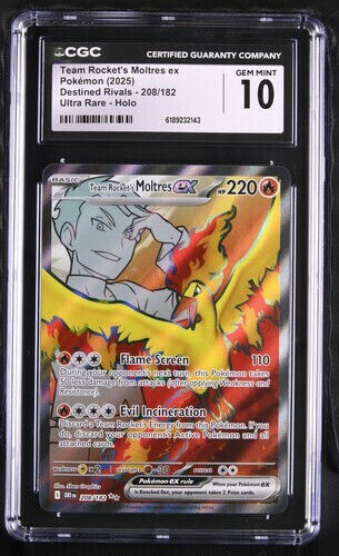 Team Rocket's Moltres Ex Destined Rivals #208 Cgc Gem Mint 10